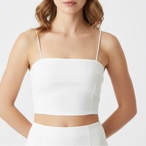 SHEIN NWOT Classic White Strappy Cropped Top